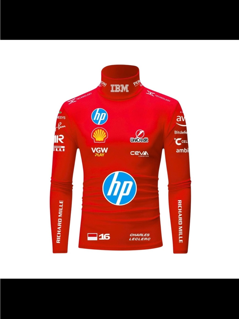 Ferrari F1 Red Long-Sleeve Performance Racing Long Sleeve